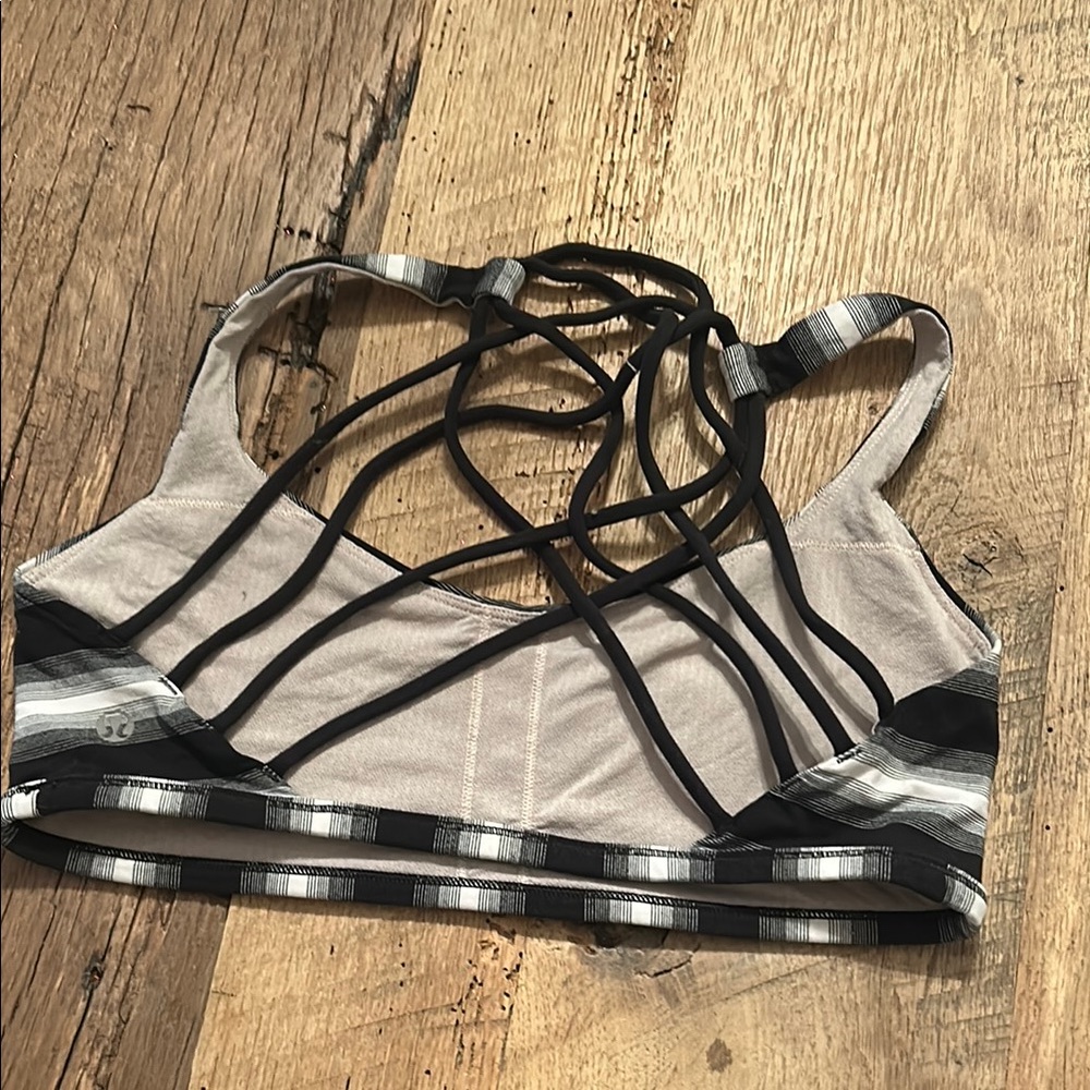lululemon athletica Black and Gray Strappy Sports Bra